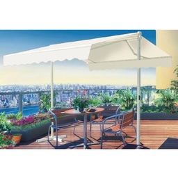 [S-V7403990000] Tenda da sole doppia layton manuale con struttura in alluminio e copertura beige - Misure: 60x47x35 mm, 50x50 mm, 47x28 mm, 37x20 mm - Materiale copertura: poliestere + rivestimento in poliuretano - Grammatura copertura: 280g/m2
