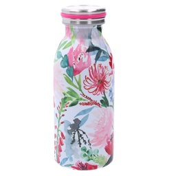 [S-V1501380000] Thermos in acciaio rosa con fiori rotondi 0,3L cm6,8x4,8h17,9
