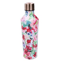 [S-V1501580000] Termos in acciaio con fiori rosa rotondo cm7x6,5h25,5