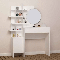 [S-FZ99382] Toilette trucco Mup bianca con vani a giorno