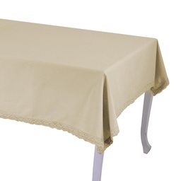 [S-V7910080000] Tovaglia amelie beige quadro cm140x140