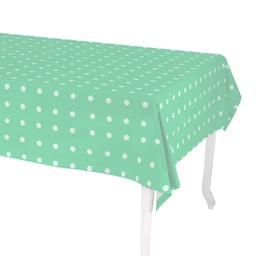 [S-V7920600000] Tovaglia rettangolare verde acqua a pois, cm140x180