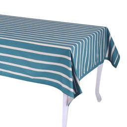 [S-V7921450000] Tovaglia a righe blu petrolio rettangolare 140x240 cm