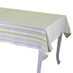 [S-V7913390000] Tovaglia verde tinto a righe in filo cm140x180
