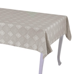 [S-V7919240000] Tovaglia in broccato beige rettangolare 140x180 cm