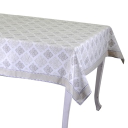 [S-V7919410000] Tovaglia bianca rettangolare cm140x240 in broccato di Venezia