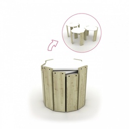 [S-FZ93745] Tris tavolini richiudibili rovere piano bianco  multiuso