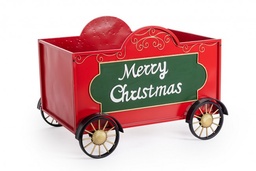 [S-B0970899] Vagone Treno Merry Xmas Rosso-Verde