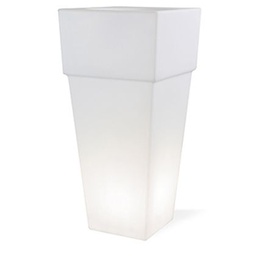 [S-SOV692/02] Vaso Quadrato Luminoso da Pavimento Bianco