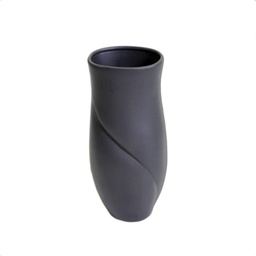 [S-V5851770000] Vaso in ceramica nera opaca a forma di petalo cm17x16h36,5