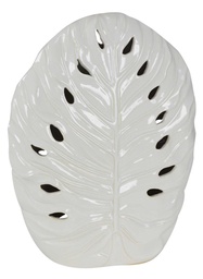 [S-V9176500000] Vaso foglia bianco traforato cm. 39 x 14,5 h 48,5