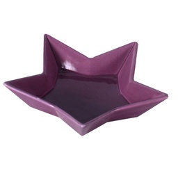 [S-V61047300AM] Vassoio in ceramica amaranto a forma di stella 22x22x4,3 cm