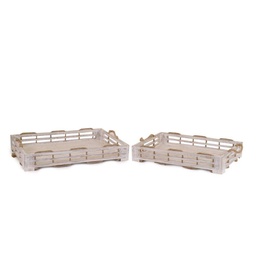 [S-V5918030000] Vassoio legno sbiancato con corda rettangolare cm59x35,5h8