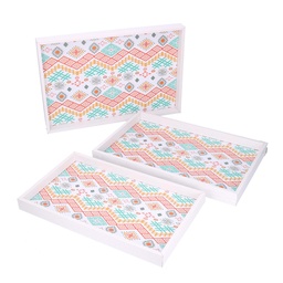 [S-V5960520000] Vassoio rettangolare bianco in legno 45x30h4