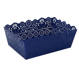[S-V7019580000] Vassoio metallo blu con decorazioni varie 26x19x9/9.5 cm