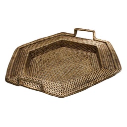 [S-V1710930000] Vassoio esagonale in rattan Birman 2m cm44x50h7-10
