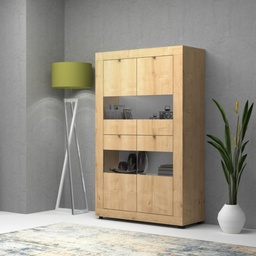 [94251] Vetrina Credenza da soggiorno quattro ante Rovere FIESTA 102x45x h162 cm