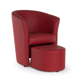 [S-B0743341] poltrona c-pouf rita rosso