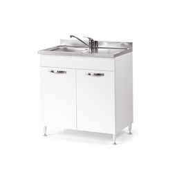 [S-LL-JQX6-570Y] Sottolavello per cucina Bianco Frassinato 2 ante Cm 80x50xH 85