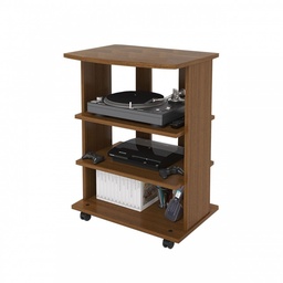 [S-A10521] Carrello porta Tv noce antico 2 ripiani aperto Cm 60x45xH 81