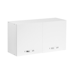 [S-A10452] Pensile sopracappa Bianco Frassinato con 2 ante da cucina Cm 90x32xh49