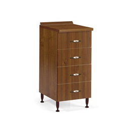 [S-A10091] Cassettiera per cucina  legno nobilitato 4 cassetti noce antico cm H 85x50x40