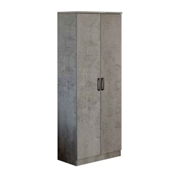 [S-A17172] Armadio scarpiera multiuso grigio cemento due ante 6 ripiani h.182x71x38 cm