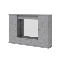 [S-A17627] Mobile specchiera bagno grigio cemento 2 ante c/ribalta h.61x93x14 cm