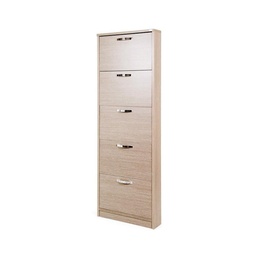 [S-A10369] Scarpiera Slim in legno nobilitato 5 ribalte olmo cm 180x65x15
