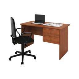 [S-A10615] Scrivania Tiffany Noce antico con due cassetti h.76x119x64