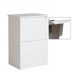[S-A10156] Mobile con asse da stiro Bianco cassetti legno nobilitato cm 44x57xH.89