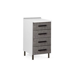[S-A17618] Cassettiera per cucina grigio cemento 4 cassetti in legno nobilitato cm H 85x50x40