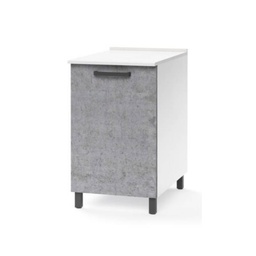 [S-AZ90075] Base per cucina grigio cemento 1 anta Cm 60x50xH 85