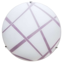 [S-DARIO/30 VI] Plafoniera vetro bianco viola  Diametro cm 30
