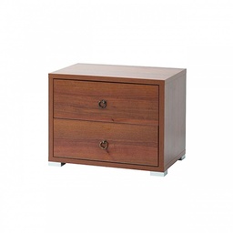 [SA-A10033] Comodino Noce Antico 2 cassetti in legno nobilitato 36x52xH 43