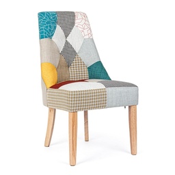 [SA-B0748280] Sedia in legno imbottito stile fusion - 51x62x93 cm