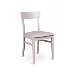 [SA-OM/172/GC] Set di 4 sedie in legno laccato grigio chiaro con seduta in similpelle - Dimensioni: 45x44x82 cm
