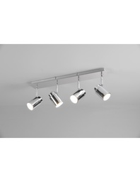 [SA-TRIO880400406] Barra Lineare 4 Faretti Spot Orientabili in Metallo Cromato
