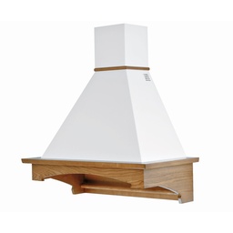 [SA-ART894953] Cappa Cucina Rustica Bianca Vienna con Cornice in Legno Intarsio Colore Noce Evita cm 90