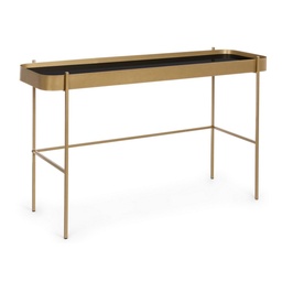 [SA-B0746295] Consolle Rashida Oro con piano in vetro 120x43 cm