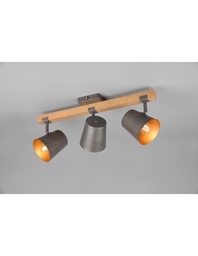 [SA-TRIO801900367] Faretto Orientabile Legno e Metallo Nichel Bell Trio Lighting