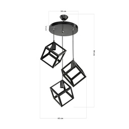 [SA-FZ95895] Lampada a sospensione con 3 cubi nero