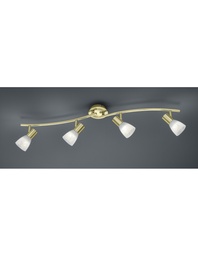 [SA-TRIO871010408] Lampada da Soffitto Orientabile con 4 Spot in Ottone Satinato
