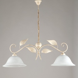 [SA-BL81-2-AV] Lampadario sospensione ferro Avorio Oro 93x h34 cm