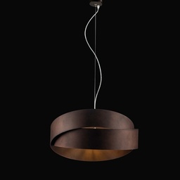[SA-BL207-2-BR] Lampadario sospensione ferro Marrone Grafite 2 luci 46x h22 cm