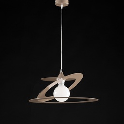 [SA-BL208-1-TO] Lampadario a sospensione in ferro tagliato al laser Tortora, una luce, 40x18 cm