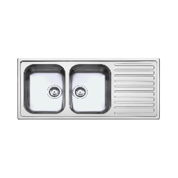 [SA-FZ97875] Lavello incasso saldato 2 vasche 116x50 cm destro