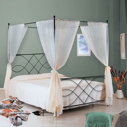 [SA-SOSPBALD1601D1] Letto matrimoniale con baldacchino SOSPIRO Nero 166x208x210cm