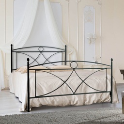 [SA-ALICEPED1601D1] Letto matrimoniale in ferro Nero ALICE 166x208x h128 cm
