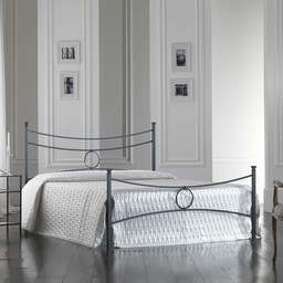 [SA-CONCAPED1601D1] Letto in ferro matrimoniale Nero CONCA 166x208x h117 cm